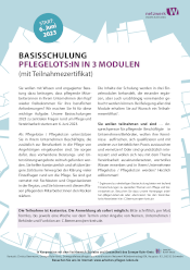 Broschüre „Basisschulung Pflegelots:in in 3 Modulen “